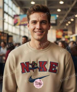 Spider Man Embroidered Hoodie, Spidey Swoosh Crewneck, Marvel Superhero Custom Streetwear (3)