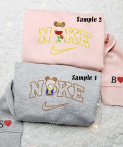 Belle and Beast Drinks Embroidered Couple Shirts 4