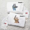 Bingo And Bluey Star Wars Embroidered Shirts, Cartoon Embroidered Hoodies, Couples Embroidered Sweatshirts