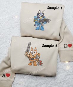 Bingo And Bluey Star Wars Embroidered Shirts, Cartoon Embroidered Hoodies, Couples Embroidered Sweatshirts 2 Bingo And Bluey Star Wars Cartoon Embroidered Couples Shirts 3