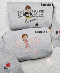 Carl and Ellie Up Embroidered Shirts, Disney Characters Embroidered Sweatshirts, Couple Embroidered Hoodies 1 Carl and Ellie Up Embroidered Couple Shirts 4