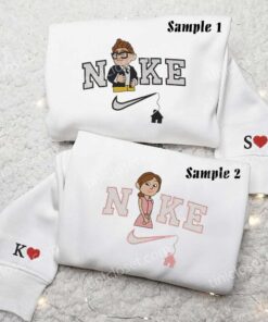 Carl and Ellie Up Embroidered Shirts, Disney Characters Embroidered Sweatshirts, Couple Embroidered Hoodies 2 Carl and Ellie Up Embroidered Couple Shirts 2