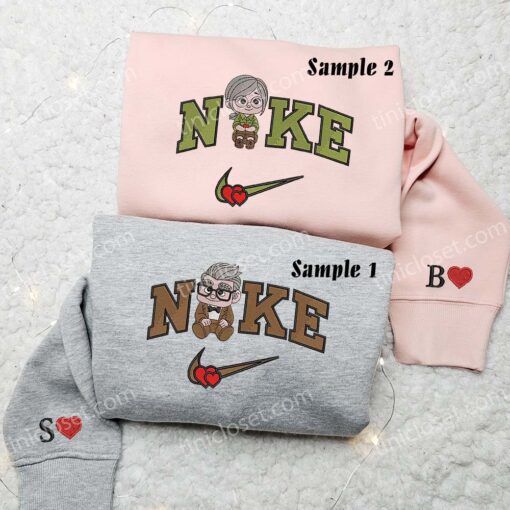 Carl and Ellie Up Embroidered Shirt, Disney Characters Embroidered Hoodie, Best Couple Embroidered Sweatshirt