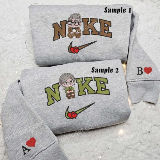 Carl and Ellie Up Embroidered Shirt, Disney Characters Embroidered Hoodie, Best Couple Embroidered Sweatshirt