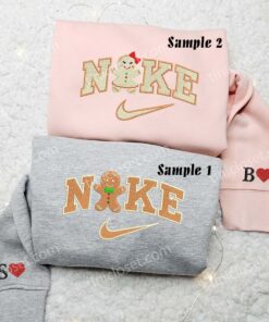 Christmas Gingerbreads Embroidered Shirt, Christmas Embroidered Sweatshirt, Best Couple Embroidered Hoodie