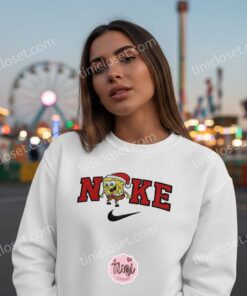 SpongeBob SquarePants Christmas Embroidered Sweatshirt, Cartoon Christmas Embroidered Shirt, Best Christmas Gift Ideas (2)