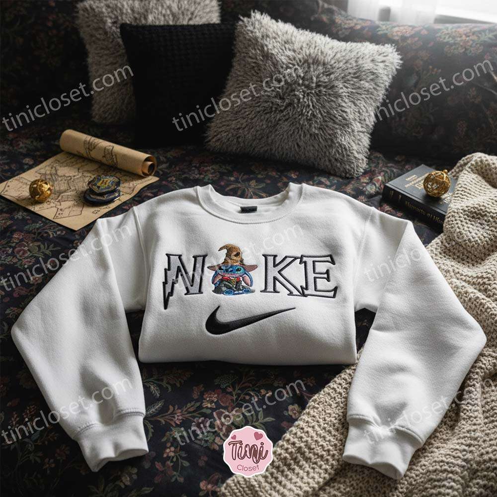 Stitch Cosplay Harry Potter Embroidered Sweatshirt, Hogwarts Sorting Hat Hoodie, Magical Ohana Wizard Spirit Shirt, Gift for Potterheads Stitch Cosplay Harry Potter Embroidered Sweatshirt, Hogwarts Sorting Hat Hoodie, Magical Ohana Wizard Spirit Shirt, Gift for Potterheads