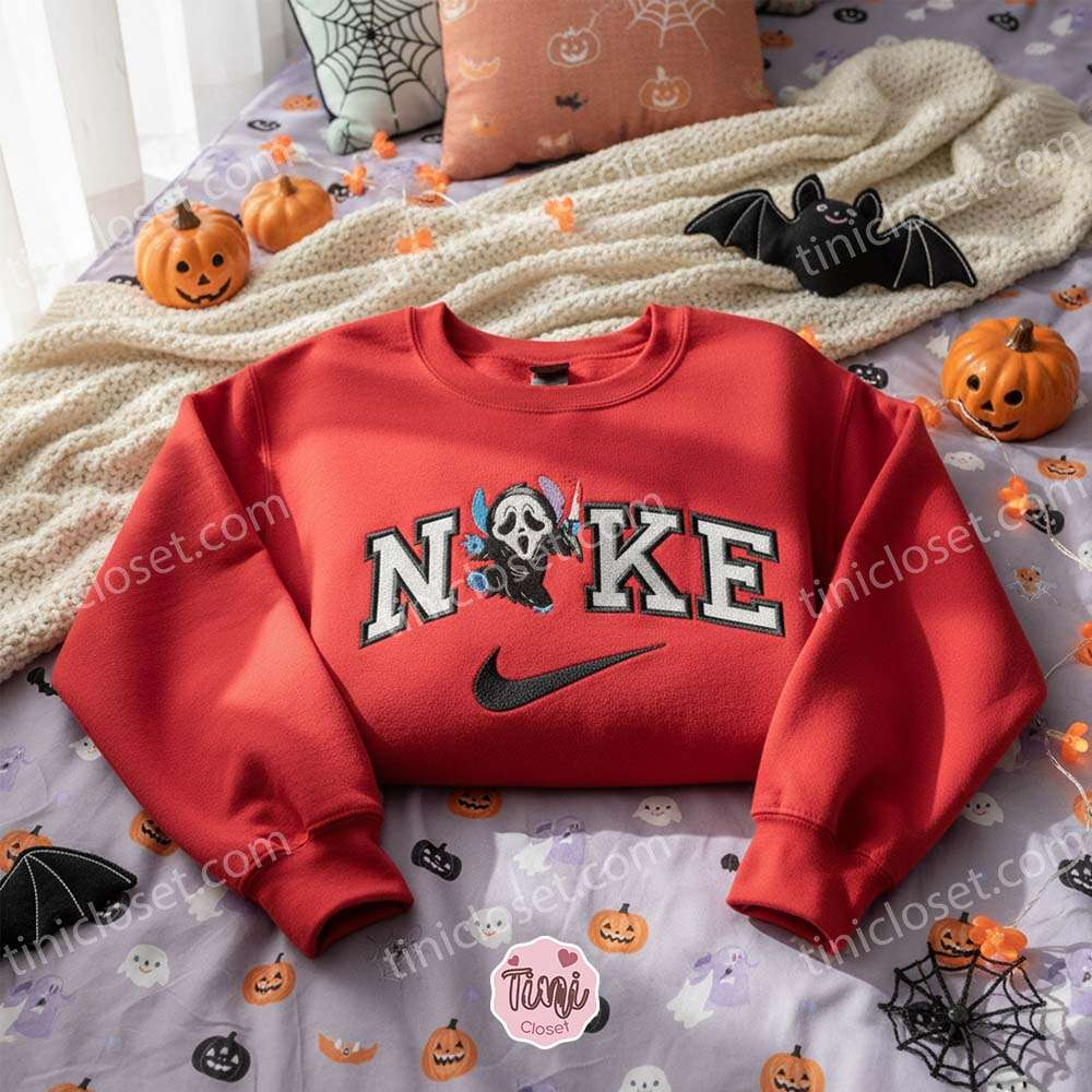 Stitch Cosplay Ghostface Halloween Embroidered Hoodie, What’s Your Favorite Ohana Sweatshirt, Spooky Scream Disney Apparel, Gift for Him Her Stitch Cosplay Ghostface Halloween Embroidered Hoodie, What’s Your Favorite Ohana Sweatshirt, Spooky Scream Disney Apparel, Gift for Him Her