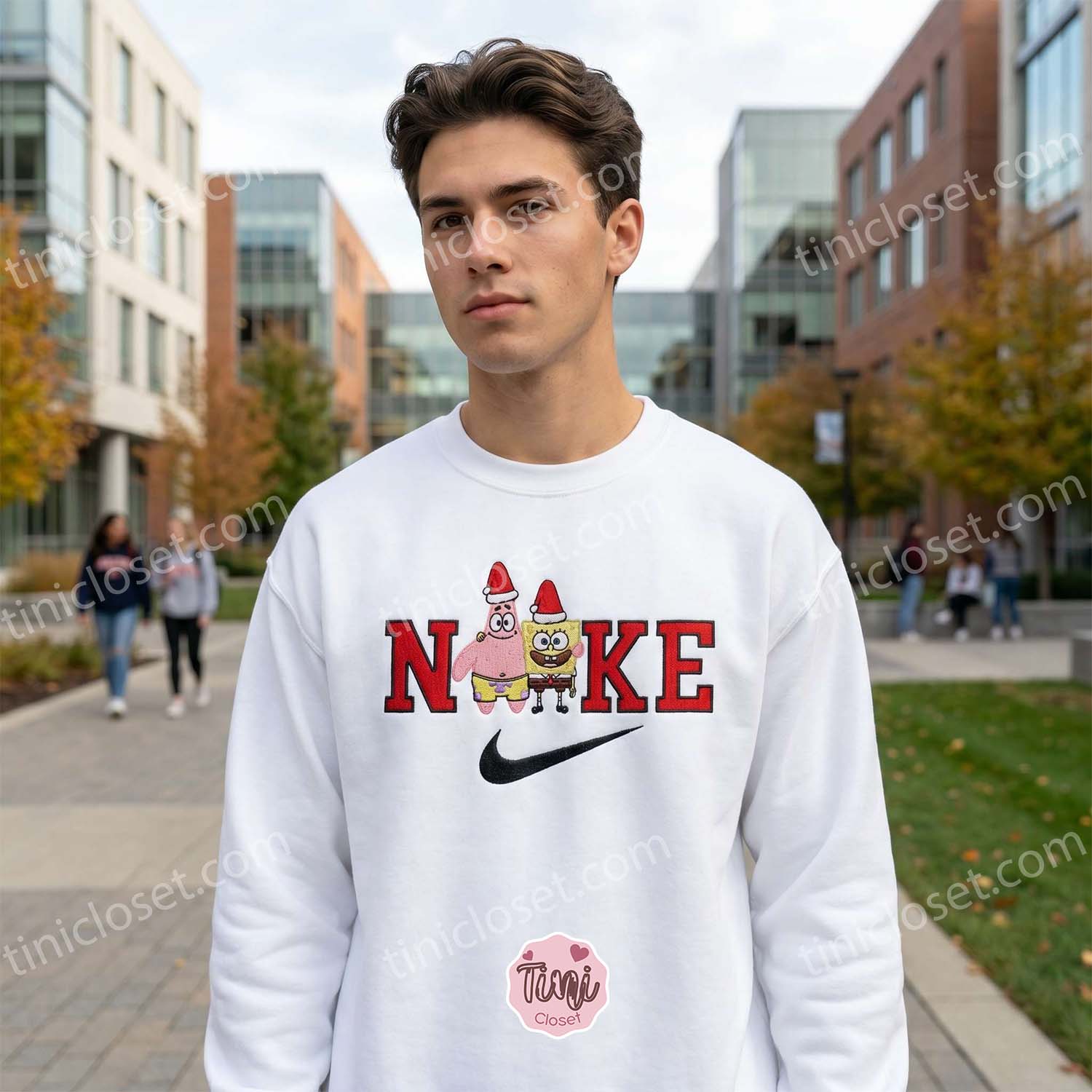 Funny Christmas Patrick Star and SpongeBob Embroidered Sweatshirt, Funny Cartoon Hoodie, Bestie Matching Shirts Funny Christmas Patrick Star and SpongeBob Embroidered Sweatshirt, Funny Cartoon Hoodie, Bestie Matching Shirts