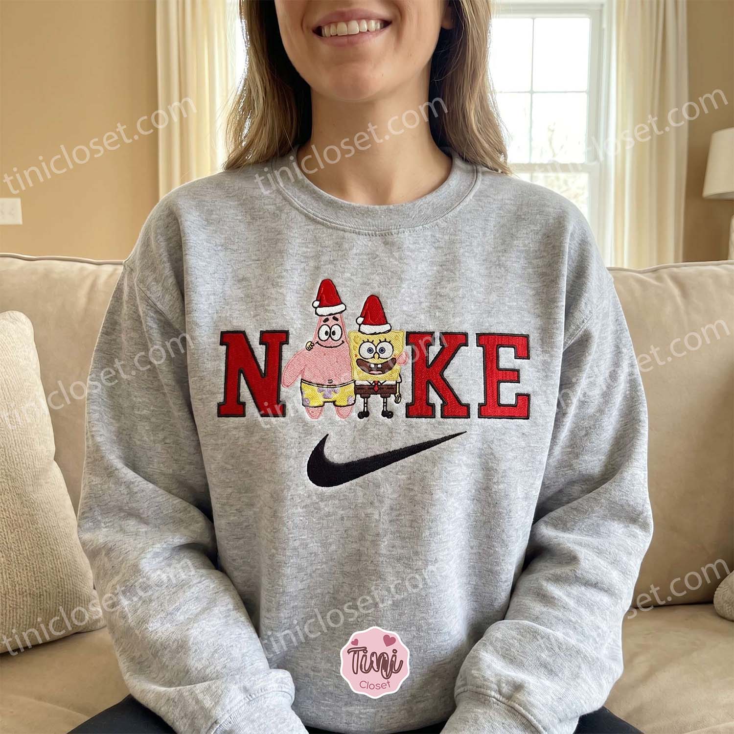 Funny Christmas Patrick Star and SpongeBob Embroidered Sweatshirt, Funny Cartoon Hoodie, Bestie Matching Shirts Funny Christmas Patrick Star and SpongeBob Embroidered Sweatshirt, Funny Cartoon Hoodie, Bestie Matching Shirts