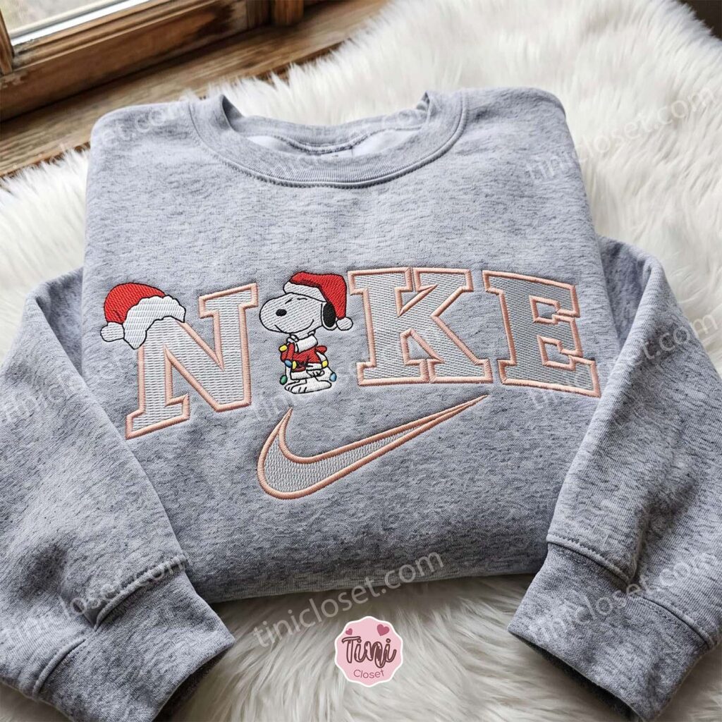 Custom Snoopy Christmas Embroidered Sweatshirt, Cartoon Embroidered Hoodie, Holiday Gift for Family and Friends Custom Snoopy Christmas Embroidered Sweatshirt, Cartoon Embroidered Hoodie, Holiday Gift for Family and Friends