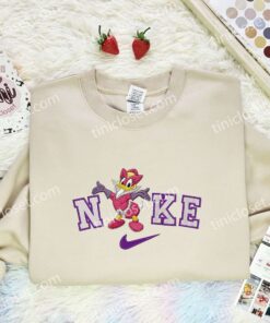 Daisy Duck Superhero Embroidered Shirt, Disney Characters Embroidered Hoodie, Best Gift Idea (2)