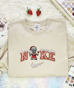 Pinhead Xmas Embroidered Shirt, Halloween Embroidered Hoodie, Christmas Embroidered T Shirt (2)