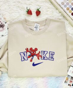 Mickey Mouse Spider Man Embroidered Shirt, Movie Embroidered Hoodie, Disney Characters Embroidered T Shirt (3)