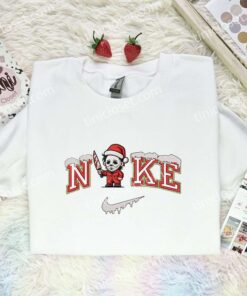 Michael Myers Xmas Embroidered Shirt, Halloween Embroidered Hoodie, Christmas Embroidered T Shirt (1)