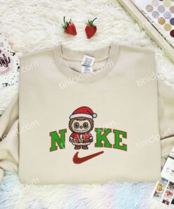 Labubu Santa Embroidered Shirt, Art Toy Embroidered Hoodie, Christmas Embroidered Sweatshirt (2)