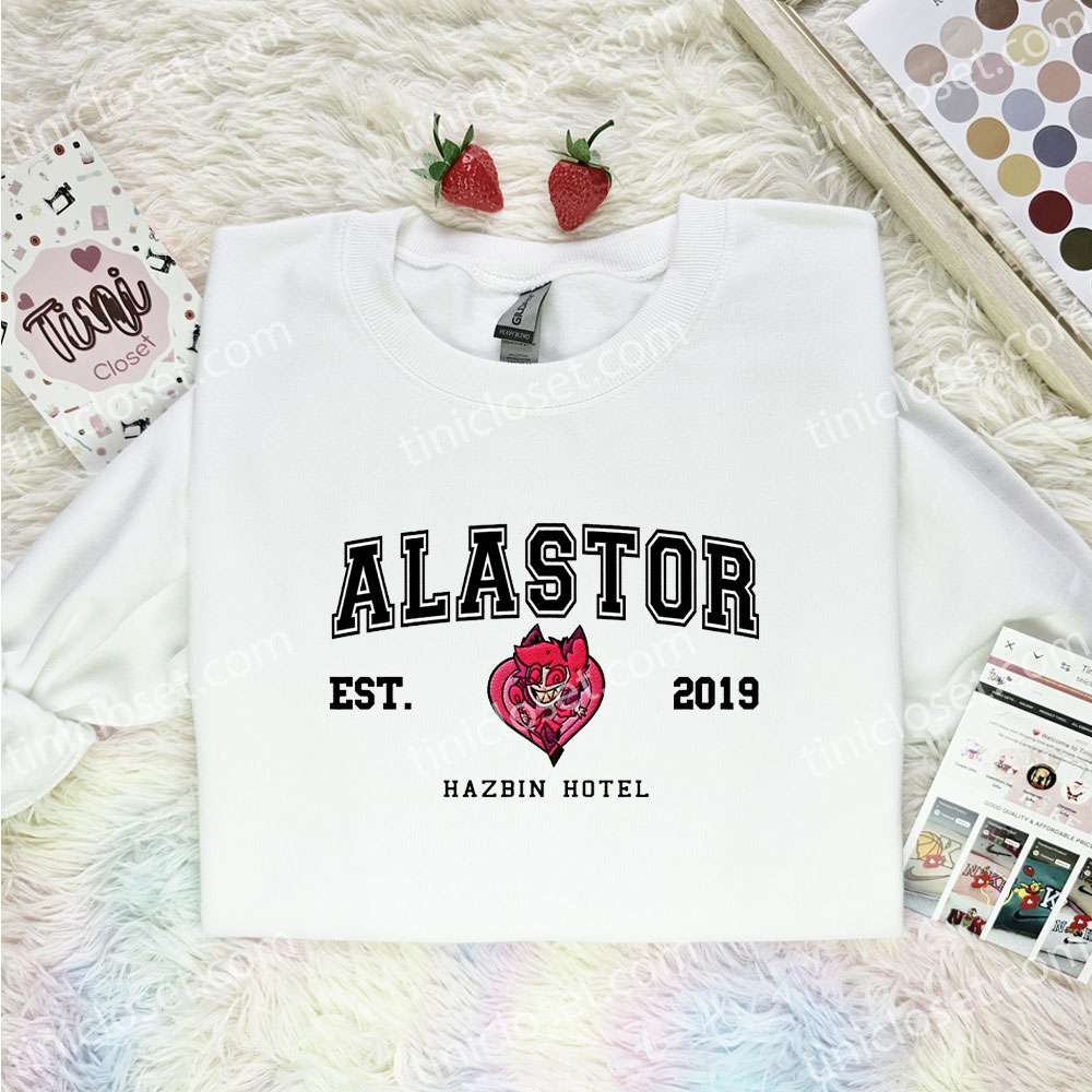 Alastor Hazbin Hotel Embroidered Shirt, Cartoon Embroidered Hoodie, Best Gift Idea