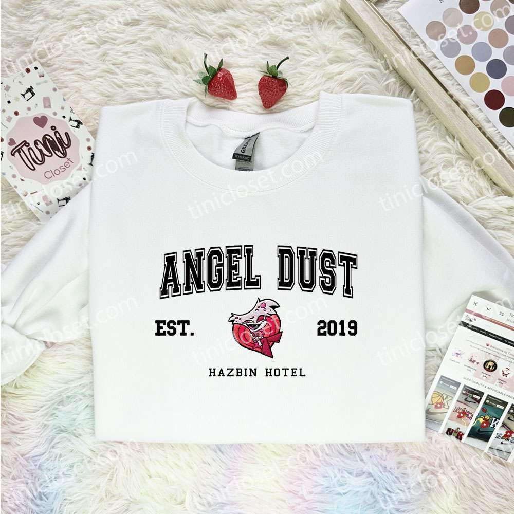 Angel Dust Hazbin Hotel Embroidered Shirt, Cartoon Embroidered Hoodie, Best Gift Idea