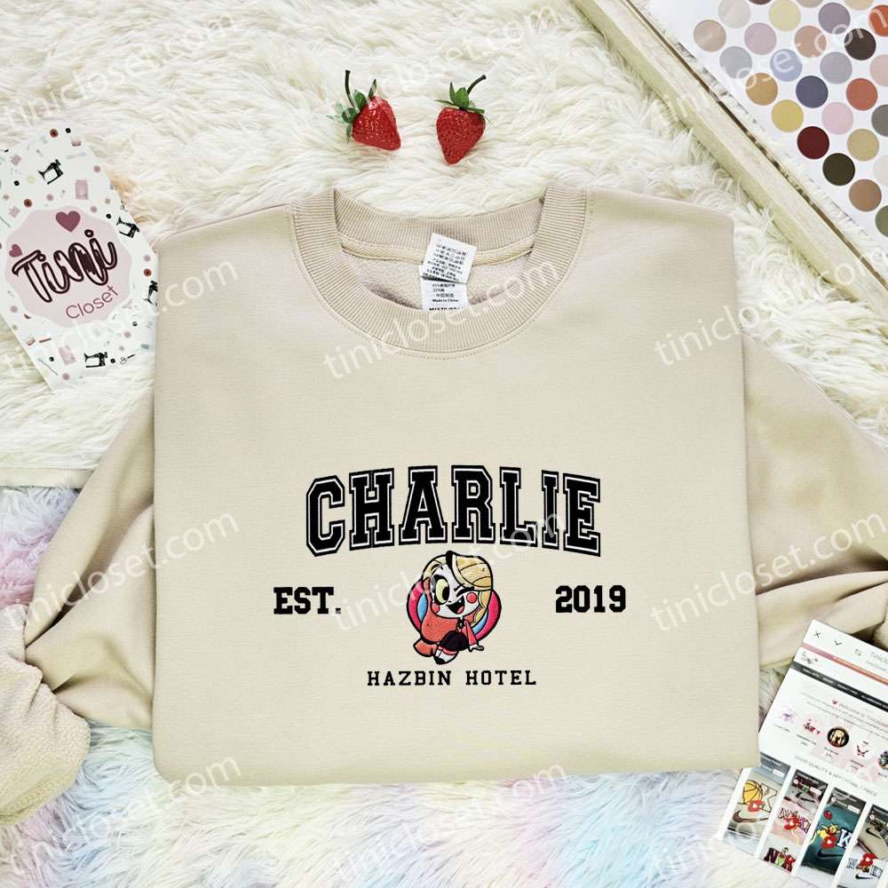 Charlie Hazbin Hotel Embroidered Shirt, Cartoon Embroidered Hoodie, Best Gift Idea