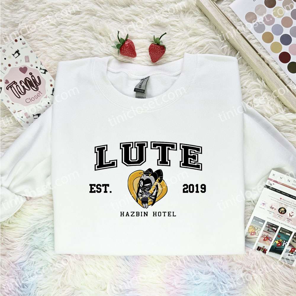 Lute Hazbin Hotel Embroidered Shirt, Cartoon Embroidered Hoodie, Best Gift Idea