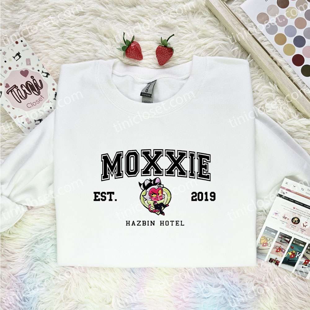 Moxxie Hazbin Hotel Embroidered Shirt, Cartoon Embroidered Hoodie, Best Gift Idea