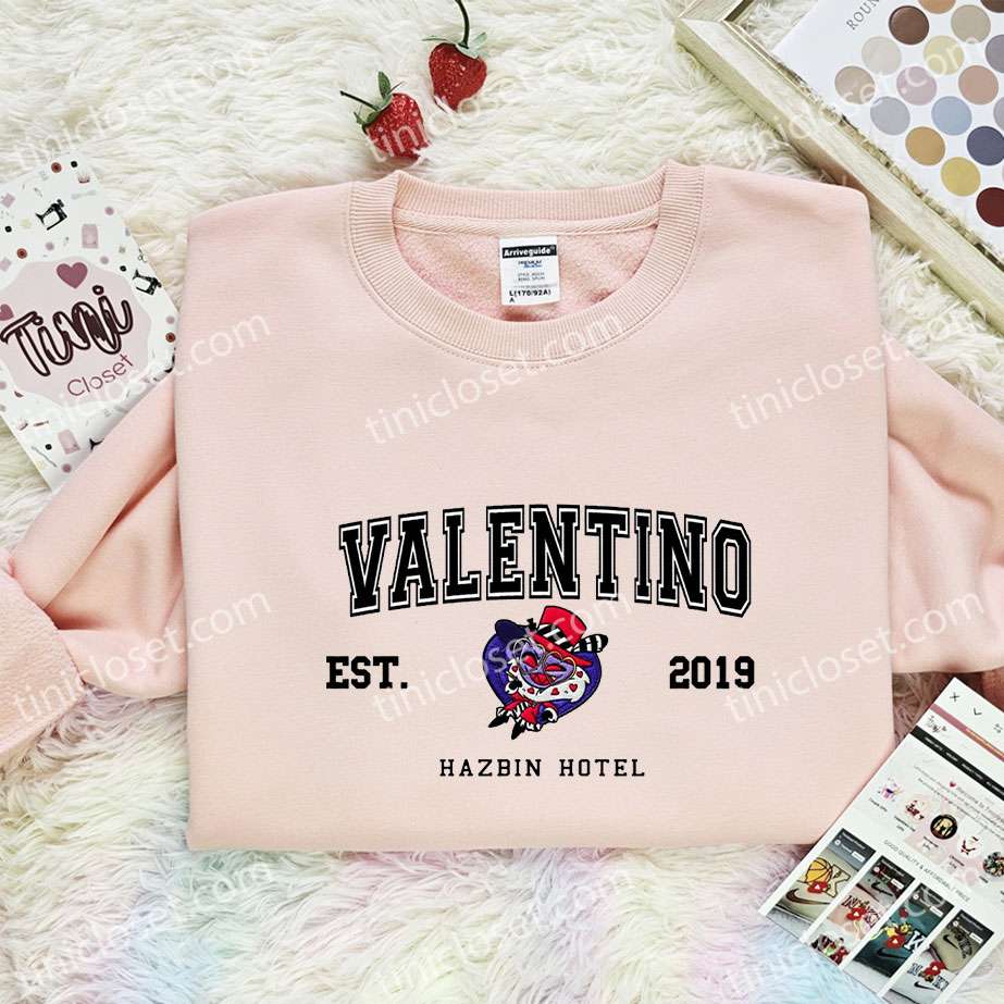 Valentino Hazbin Hotel Embroidered Shirt, Cartoon Embroidered Hoodie, Best Gift Idea