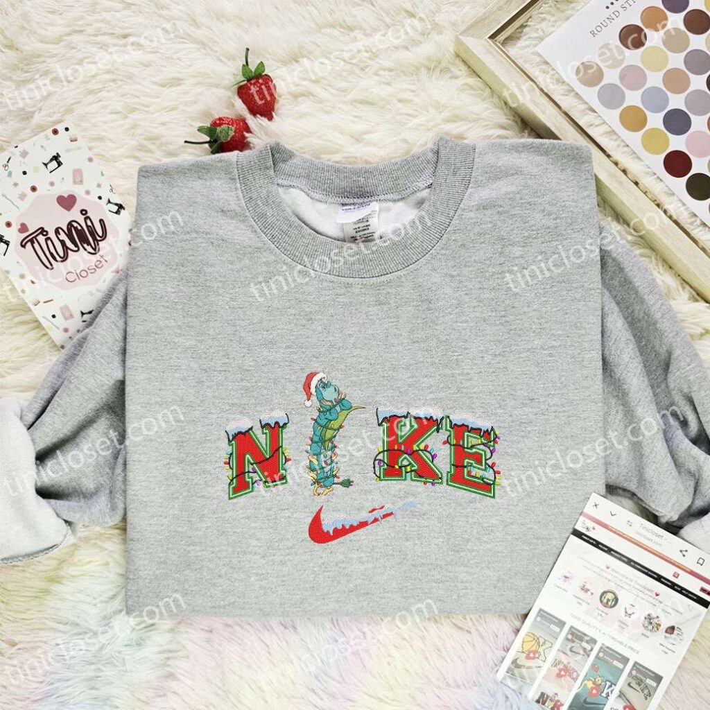 Caterpillar Xmas Embroidered Shirt, Disney Alice In Wonderland Characters Embroidered Hoodie, Best Christmas Gift