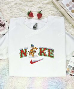 Tigger Xmas Embroidered Shirt, Disney Winnie The Pooh Characters Embroidered Hoodie, Best Christmas Gift (1)