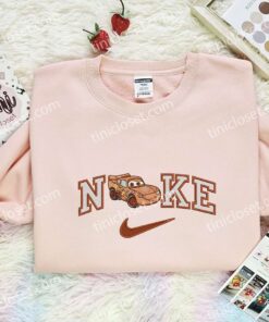 Lightning McQueen Gingerbread Embroidered Shirt, Disney Cars Characters Embroidered Hoodie, Best Christmas Gift (2)