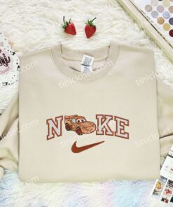 Lightning McQueen Gingerbread Embroidered Shirt, Disney Cars Characters Embroidered Hoodie, Best Christmas Gift (3)