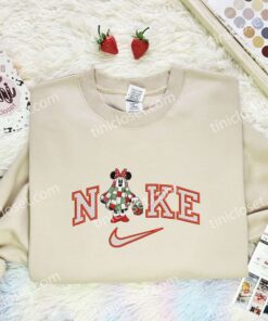 Minnie Mouse Xmas Ghost Embroidered Shirt, Disney Characters Embroidered Hoodie, Best Christmas Gift (3)