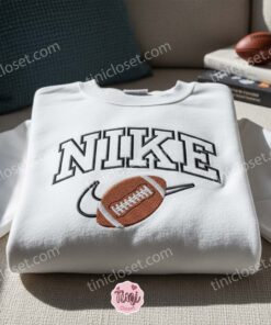 Rugby Ball Embroidered Sweatshirt, NFL Embroidered Shirt, Best Sports Gift Idea