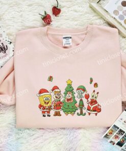 Spongebob Squarepants Xmas Team Embroidered Shirt, Cartoon Embroidered Hoodie, Best Christmas Gift 2 Spongebob Squarepants Xmas Team Embroidered Shirt, Cartoon Embroidered Hoodie, Best Christmas Gift (2)