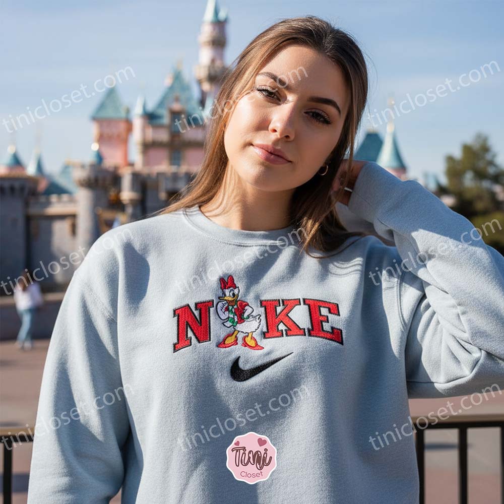 Daisy Duck Christmas Embroidered Sweatshirt, Disney Movie Christmas Embroidered Shirt, Best Christmas Gift Ideas Daisy Duck Christmas Embroidered Sweatshirt, Disney Movie Christmas Embroidered Shirt, Best Christmas Gift Ideas