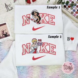 Jasmine And Cinderella Christmas Embroidered Shirt