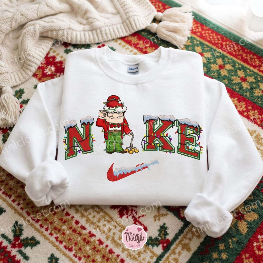 Carl Xmas Embroidered Shirt, Disney Up Characters Embroidered Hoodie, Best Christmas Gift