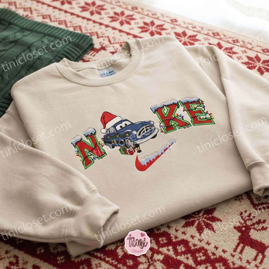 Sally Carrera Wearing a Santa Hat Cars Embroidered Shirt, Disney Pixar Characters Embroidered Hoodie, Best Christmas Gift Sally Carrera Wearing a Santa Hat Cars Embroidered Shirt, Disney Pixar Characters Embroidered Hoodie, Best Christmas Gift