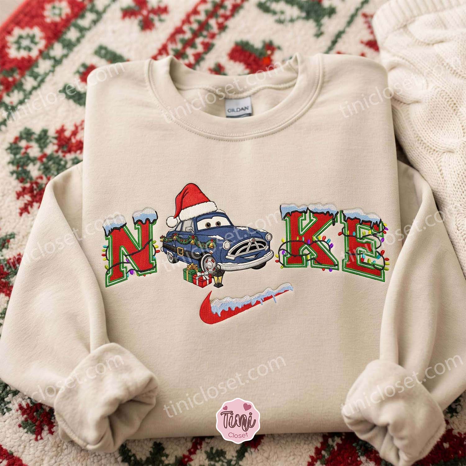 Sally Carrera Wearing a Santa Hat Cars Embroidered Shirt, Disney Pixar Characters Embroidered Hoodie, Best Christmas Gift Sally Carrera Wearing a Santa Hat Cars Embroidered Shirt, Disney Pixar Characters Embroidered Hoodie, Best Christmas Gift