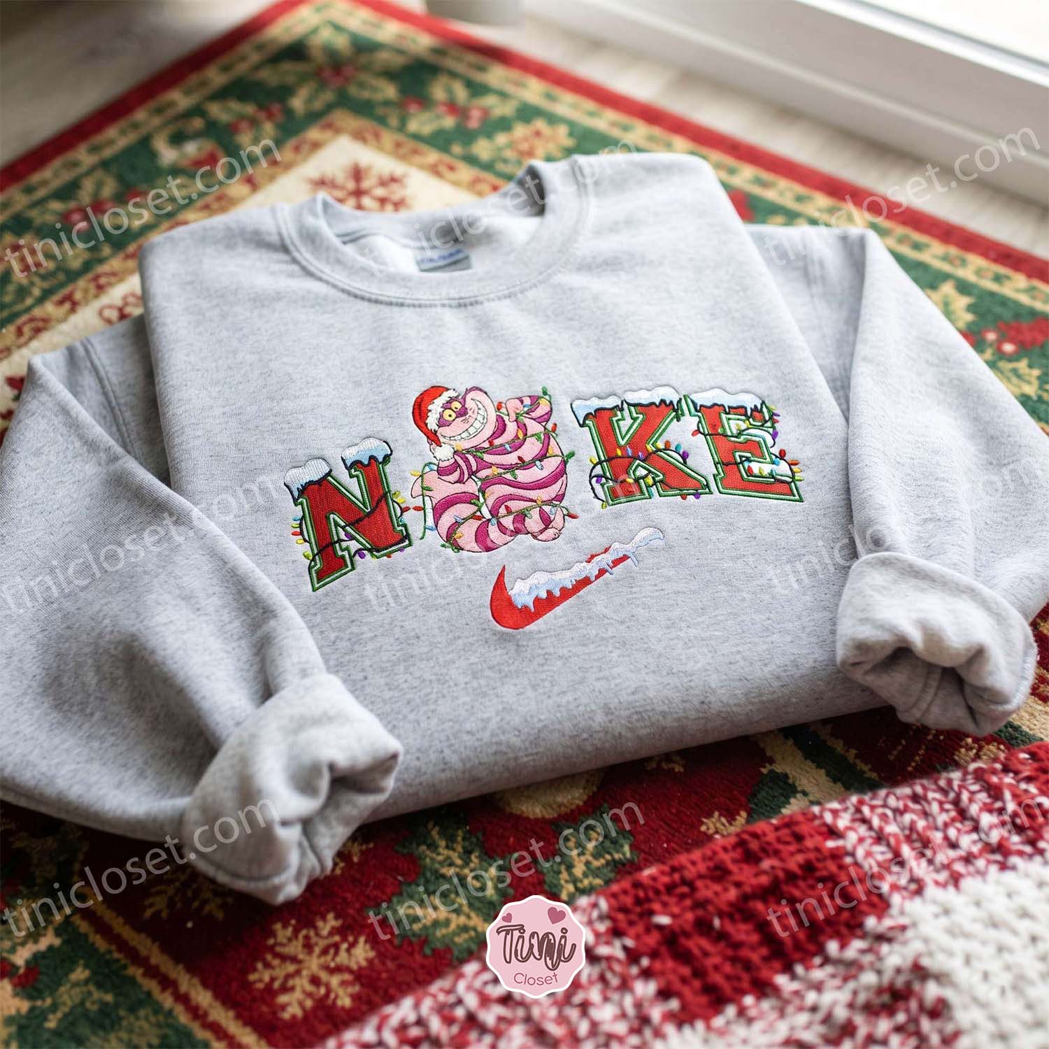 Cheshire Cat Xmas Embroidered Shirt, Disney Characters Embroidered Hoodie, Best Christmas Gift Cheshire Cat Xmas Embroidered Shirt, Disney Characters Embroidered Hoodie, Best Christmas Gift