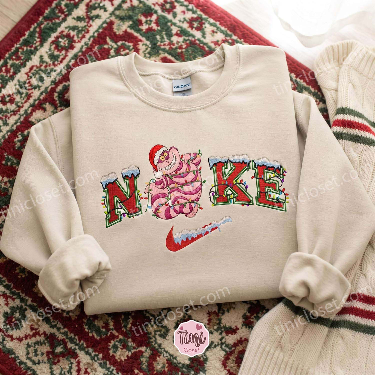 Cheshire Cat Xmas Embroidered Shirt, Disney Characters Embroidered Hoodie, Best Christmas Gift Cheshire Cat Xmas Embroidered Shirt, Disney Characters Embroidered Hoodie, Best Christmas Gift