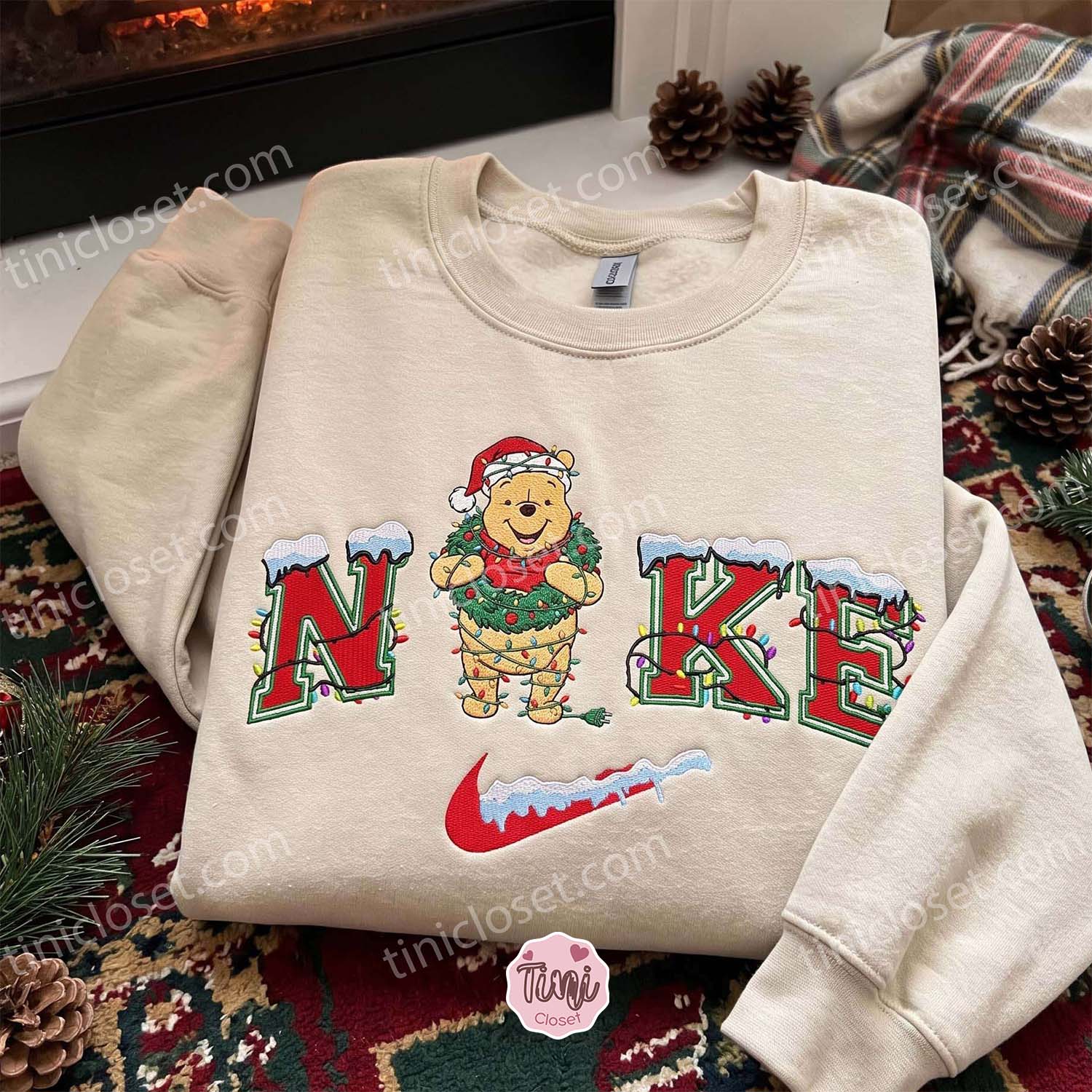 Winnie The Pooh Christmas Embroidered Shirt, Disney Characters Embroidered Hoodie, Best Christmas Gift Winnie The Pooh Christmas Embroidered Shirt, Disney Characters Embroidered Hoodie, Best Christmas Gift