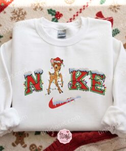 Bambi Christmas Embroidered Shirt, Disney Characters Embroidered Hoodie, Best Christmas Gift
