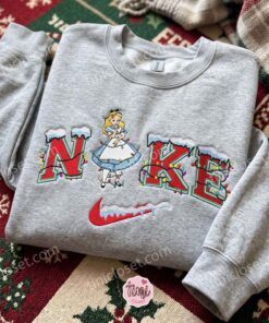 Alice in Wonderland Christmas Embroidered Shirt, Disney Characters Embroidered Hoodie, Best Christmas Gift (1)