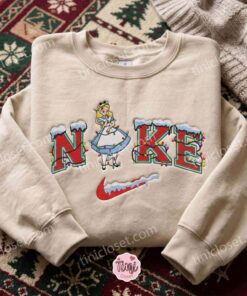 Alice in Wonderland Christmas Embroidered Shirt, Disney Characters Embroidered Hoodie, Best Christmas Gift (2)