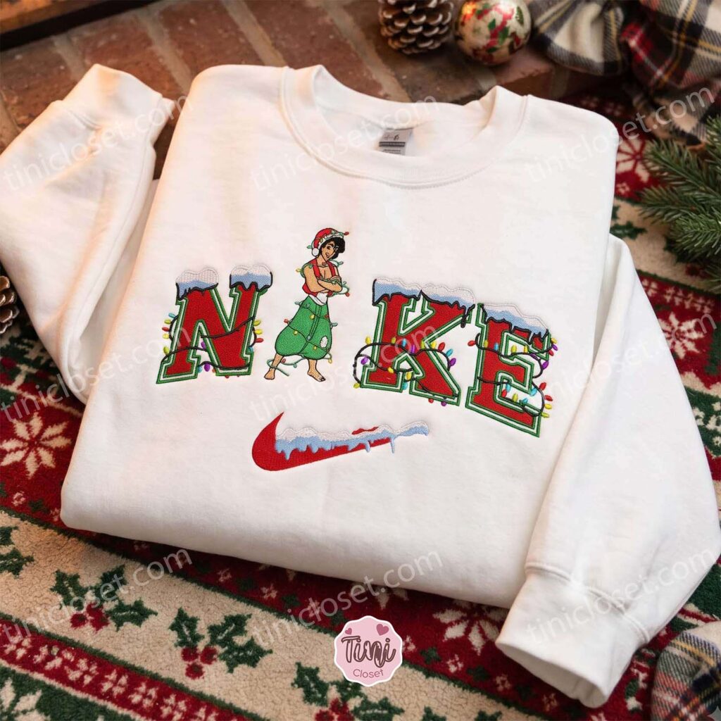 Aladdin Christmas Embroidered Shirt, Disney Characters Embroidered Hoodie, Best Christmas Gift