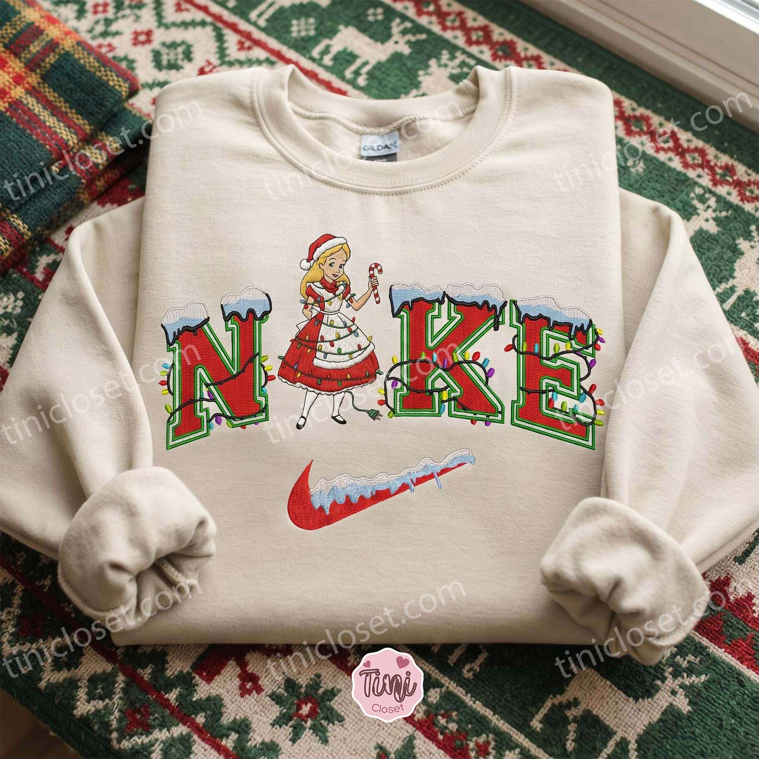 Alice Christmas Embroidered Shirt, Disney Characters Embroidered Hoodie, Best Christmas Gift Alice Christmas Embroidered Shirt, Disney Characters Embroidered Hoodie, Best Christmas Gift