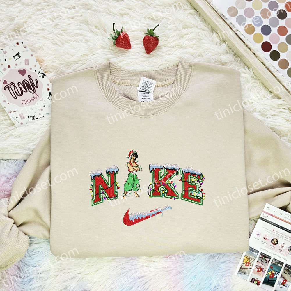 Aladdin Xmas Embroidered Shirt, Disney Characters Embroidered Hoodie, Best Christmas Gift