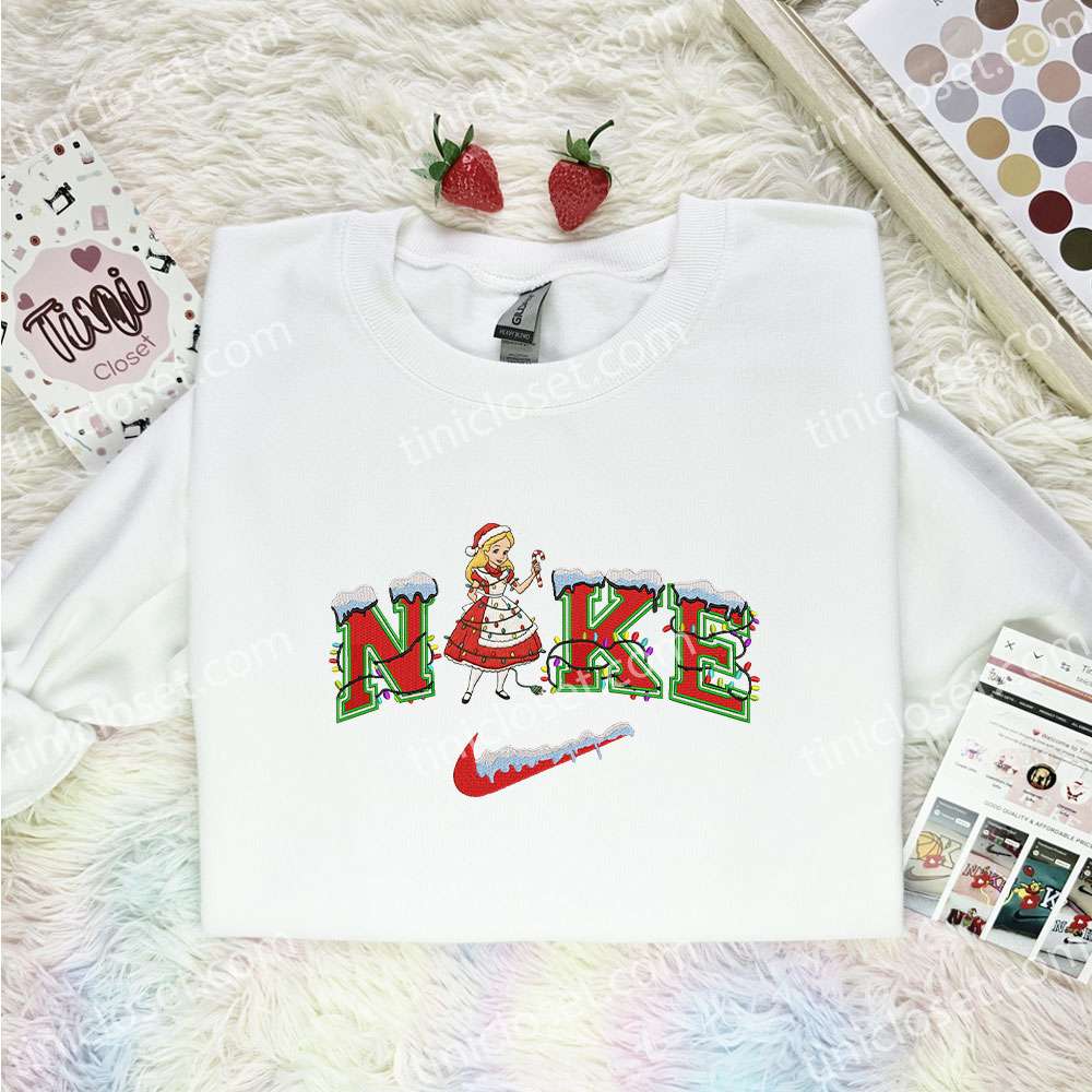 Alice Embroidered Shirt, Disney Characters Embroidered Hoodie, Best Christmas Gift