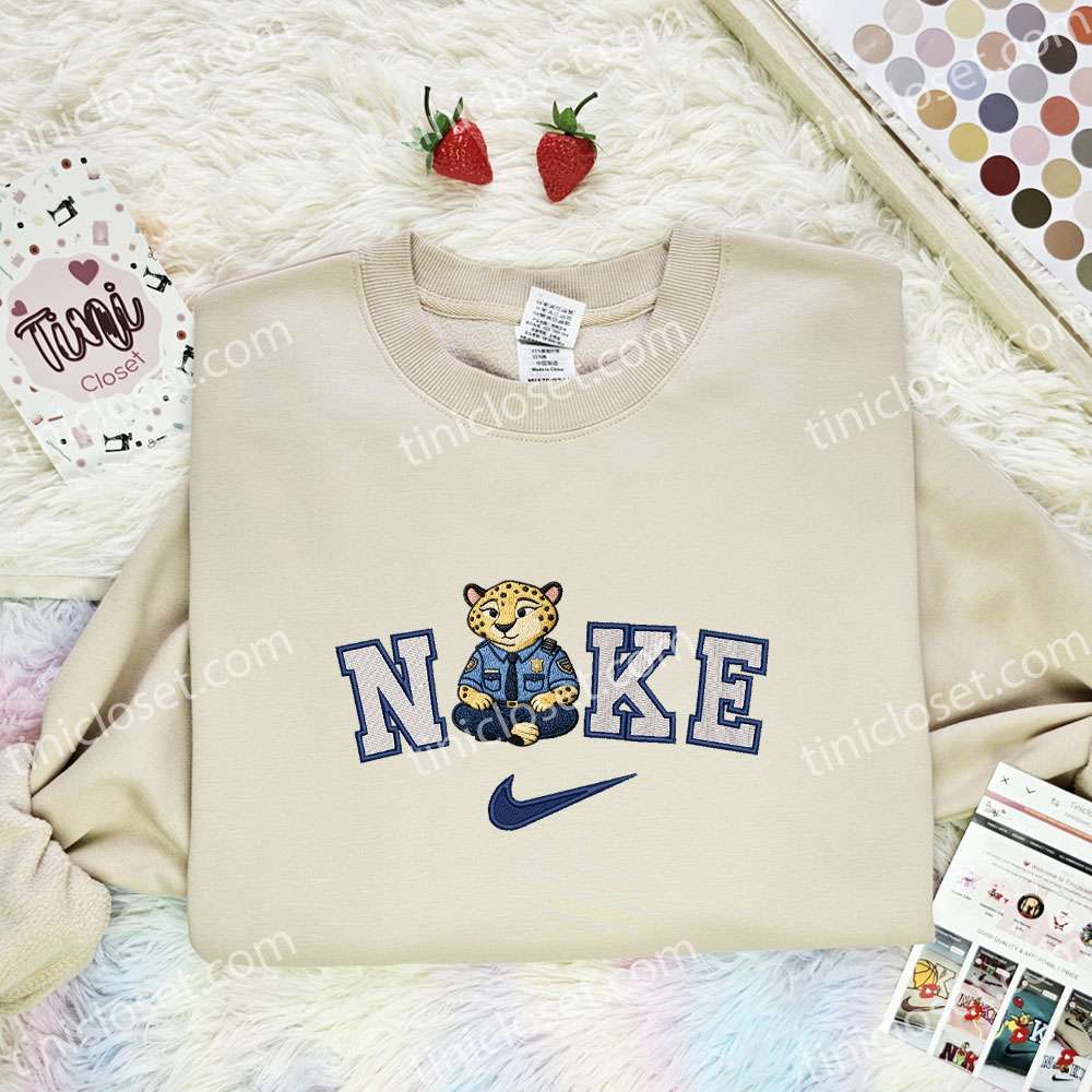 Benjamin Clawhauser Embroidered Shirt, Disney Zootopia Embroidered Hoodie, Best Cartoon Gift