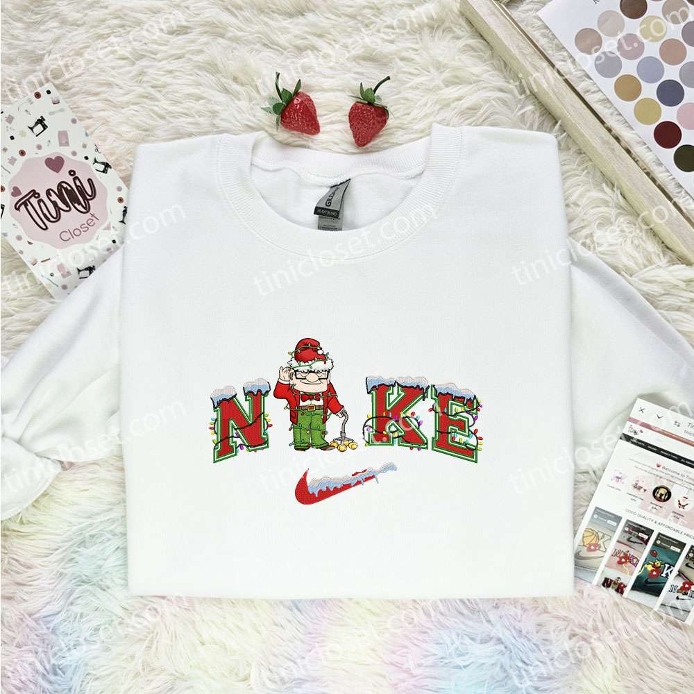 Carl Xmas Embroidered Shirt, Disney Up Characters Embroidered Hoodie, Best Christmas Gift